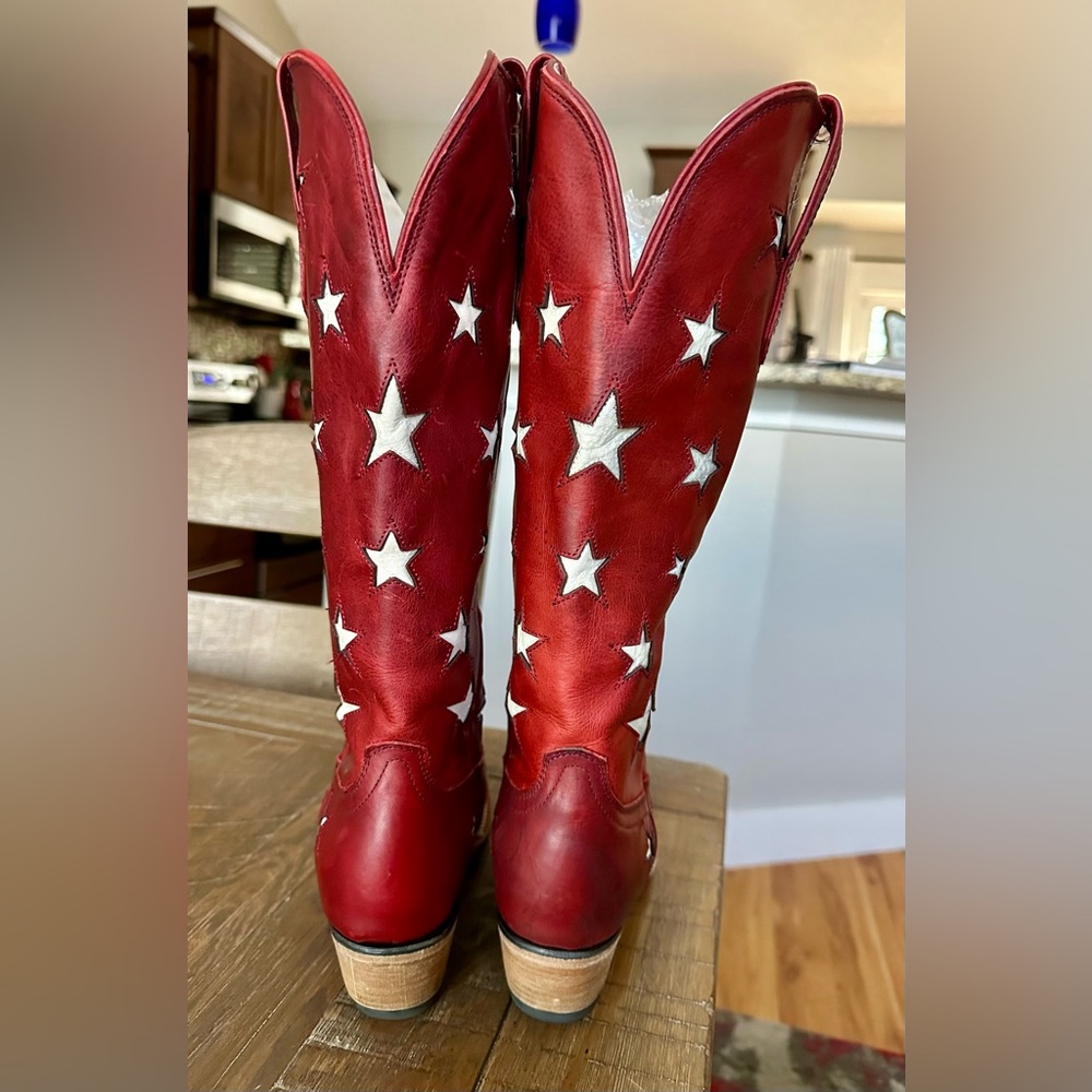 NEW Freebird Red Starzz Leather Boots, Size 10 - Picture 4 of 16